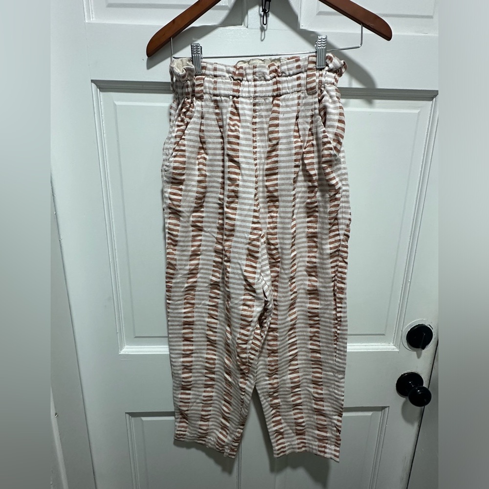 Ace & Jig pull on cropped pants with elastic waist size small EUC